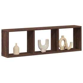 Engineered wood brown oak wall cabinet 100x16x30 cm by , Shelves and shelves - Ref: Foro24-854874, Price: 36,99 €, Discount: %