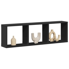 Engineered wood black wall cabinet 100x16x30 cm by , Shelves and shelves - Ref: Foro24-854869, Price: 33,28 €, Discount: %