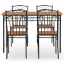 Conjunto de comedor de 5 piezas MDF y acero marrón de , muebles para cocinas y comedores - Ref: Foro24-281400, Precio: 213,76...