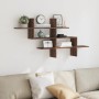 Engineered wood brown oak wall shelf 124.5x18x60.5 cm by , Shelves and shelves - Ref: Foro24-853269, Price: 35,99 €, Discount: %