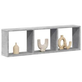 Engineered wood gray concrete wall cabinet 100x16x30 cm by , Shelves and shelves - Ref: Foro24-854871, Price: 35,99 €, Discou...