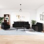 4-piece black fabric sofa set with footrests by , Sofas - Ref: Foro24-3278299, Price: 750,68 €, Discount: %