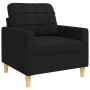 4-piece black fabric sofa set with footrests by , Sofas - Ref: Foro24-3278299, Price: 750,68 €, Discount: %