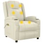 Cream white synthetic leather massage chair by , Electric massage chairs - Ref: Foro24-342713, Price: 240,98 €, Discount: %