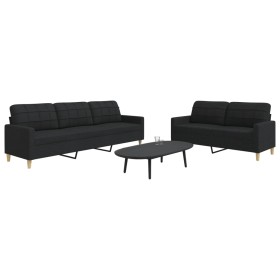 Zweiteiliges Sofaspiel in schwarzem Stoff. von , Sofas - Ref: Foro24-3278323, Preis: 560,24 €, Rabatt: %