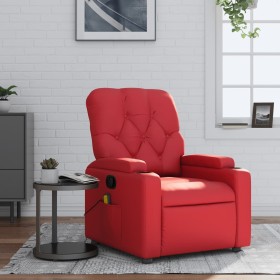 Reclining massage armchair in red synthetic leather by , Armchairs - Ref: Foro24-372515, Price: 249,56 €, Discount: %