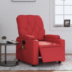 Sillón de masaje reclinable eléctrico de cuero artificial rojo de , Sillones - Ref: Foro24-3204770, Precio: 285,99 €, Descuen...