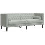 Chesterfield-Sofa mit 3 Sitzen und Kissen aus hellgrauem Samt. von , Sofas - Ref: Foro24-372693, Preis: 284,07 €, Rabatt: %