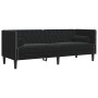 Sofá Chesterfield 3 plazas con cojines terciopelo negro de , Sofás - Ref: Foro24-372698, Precio: 341,17 €, Descuento: %