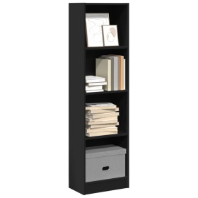 Engineered wood black shelf 40x24x143 cm by , Bookcases and shelves - Ref: Foro24-857784, Price: 51,99 €, Discount: %