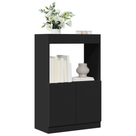 Tall black engineered wood sideboard 63x33x100 cm by , Bookcases and shelves - Ref: Foro24-855098, Price: 73,58 €, Discount: %