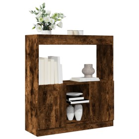 Engineered wood smoked oak sideboard 92x33x100 cm by , Bookcases and shelves - Ref: Foro24-855128, Price: 83,99 €, Discount: %