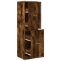 Engineered smoked oak wood medicine cabinet 40x41x144.5 cm by , Lockers and storage cabinets - Ref: Foro24-3309640, Price: 12...