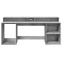 Desk with LED lights, engineered wood, gray concrete finish, 200x55x91 cm. | Foro24|Onlineshop| Casa, Jardín y Más Foro24.es