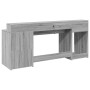 Engineered wood desk with LED lights in gray Sonoma finish, measuring 200x55x91 cm. by , Desks - Ref: Foro24-3309443, Price: ...