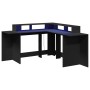 Engineered wood black desk with LED light 152x152x91 cm by , Desks - Ref: Foro24-3309457, Price: 222,99 €, Discount: %