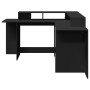 Engineered wood black desk with LED light 152x152x91 cm by , Desks - Ref: Foro24-3309457, Price: 222,99 €, Discount: %