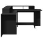 Engineered wood black desk with LED light 152x152x91 cm by , Desks - Ref: Foro24-3309457, Price: 222,99 €, Discount: %