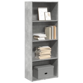 Estantería de madera de ingeniería gris hormigón 60x30x152 cm de , Librerías y estanterías - Ref: Foro24-857911, Precio: 71,9...