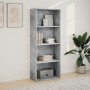 Engineered wood gray concrete shelf 60x30x152 cm by , Bookcases and shelves - Ref: Foro24-857911, Price: 71,34 €, Discount: %