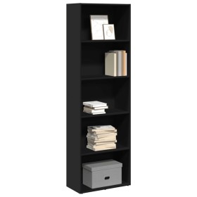 Engineered wood black shelf 60x30x189 cm by , Bookcases and shelves - Ref: Foro24-857918, Price: 87,34 €, Discount: %