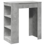 Hoher Bartisch mit Regalen aus grauem Holz und Beton, 95x47x103,5 cm. von , Küchen- und Esstische - Ref: Foro24-854385, Preis...