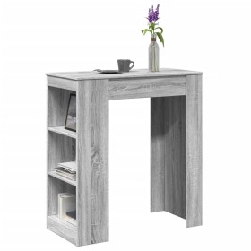 Comprar Mesa alta bar con estantes madera gris