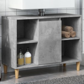 Engineered wood bathroom furniture in concrete gray, 80x33x60 cm. by , bathroom vanities - Ref: Foro24-857132, Price: 63,39 €...