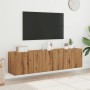 Wall-mounted TV units, 2 units, artisan oak, 80x30x41 cm by , Closets and storage - Ref: Foro24-857669, Price: 83,91 €, Disco...