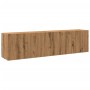 Wall-mounted TV units, 2 units, artisan oak, 80x30x41 cm by , Closets and storage - Ref: Foro24-857669, Price: 83,91 €, Disco...