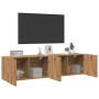 Wall-mounted TV units, 2 units, artisan oak, 80x30x41 cm by , Closets and storage - Ref: Foro24-857669, Price: 83,91 €, Disco...