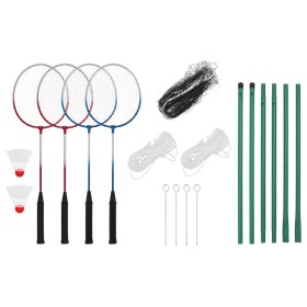 Badminton set with 4 rackets and a 620x151 cm net by , Badminton rackets and kits - Ref: Foro24-4016331, Price: 34,56 €, Disc...