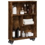 Narrow smoked oak wood storage cart 48x13x68 cm | Foro24|Onlineshop| Casa, Jardín y Más Foro24.es