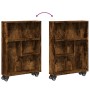 Narrow smoked oak wood storage cart 48x13x68 cm | Foro24|Onlineshop| Casa, Jardín y Más Foro24.es