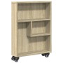 Narrow storage cart in Sonoma oak wood 48x13x68 cm by , Bookcases and shelves - Ref: Foro24-855225, Price: 44,27 €, Discount: %