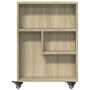 Schmaler Aufbewahrungswagen aus Eichenholz Sonoma 48x13x68 cm von , Bücherregale und Regale - Ref: Foro24-855225, Preis: 46,1...