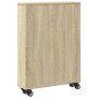 Narrow storage cart in Sonoma oak wood 48x13x68 cm by , Bookcases and shelves - Ref: Foro24-855225, Price: 44,27 €, Discount: %