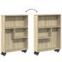 Narrow storage cart in Sonoma oak wood 48x13x68 cm by , Bookcases and shelves - Ref: Foro24-855225, Price: 44,27 €, Discount: %