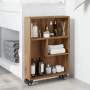 Narrow oak wood artisan storage cart 48x13x68cm by , Bookcases and shelves - Ref: Foro24-855231, Price: 48,17 €, Discount: %