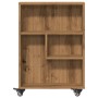 Narrow oak wood artisan storage cart 48x13x68cm by , Bookcases and shelves - Ref: Foro24-855231, Price: 48,17 €, Discount: %