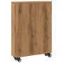 Narrow oak wood artisan storage cart 48x13x68cm by , Bookcases and shelves - Ref: Foro24-855231, Price: 48,17 €, Discount: %