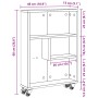 Narrow oak wood artisan storage cart 48x13x68cm by , Bookcases and shelves - Ref: Foro24-855231, Price: 48,17 €, Discount: %