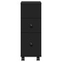 Narrow bathroom cabinet with wheels, engineered wood, black by , Lockers and storage cabinets - Ref: Foro24-855233, Price: 56...