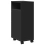 Narrow bathroom cabinet with wheels, engineered wood, black by , Lockers and storage cabinets - Ref: Foro24-855233, Price: 56...