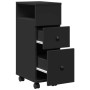 Narrow bathroom cabinet with wheels, engineered wood, black by , Lockers and storage cabinets - Ref: Foro24-855233, Price: 56...