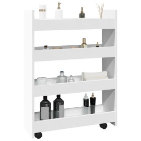 Narrow storage cart 4 levels engineered wood white by , Kitchen and dining carts - Ref: Foro24-855259, Price: 57,99 €, Discou...