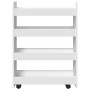 Narrow storage cart 4 levels engineered wood white by , Kitchen and dining carts - Ref: Foro24-855259, Price: 59,39 €, Discou...