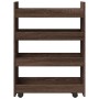 Narrow storage cart 4 levels brown oak wood by , Kitchen and dining carts - Ref: Foro24-855265, Price: 59,39 €, Discount: %