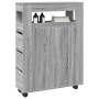 Narrow bathroom cabinet with wheels in Sonoma gray wood by , Lockers and storage cabinets - Ref: Foro24-855273, Price: 111,44...