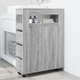 Narrow bathroom cabinet with wheels in Sonoma gray wood by , Lockers and storage cabinets - Ref: Foro24-855273, Price: 111,44...